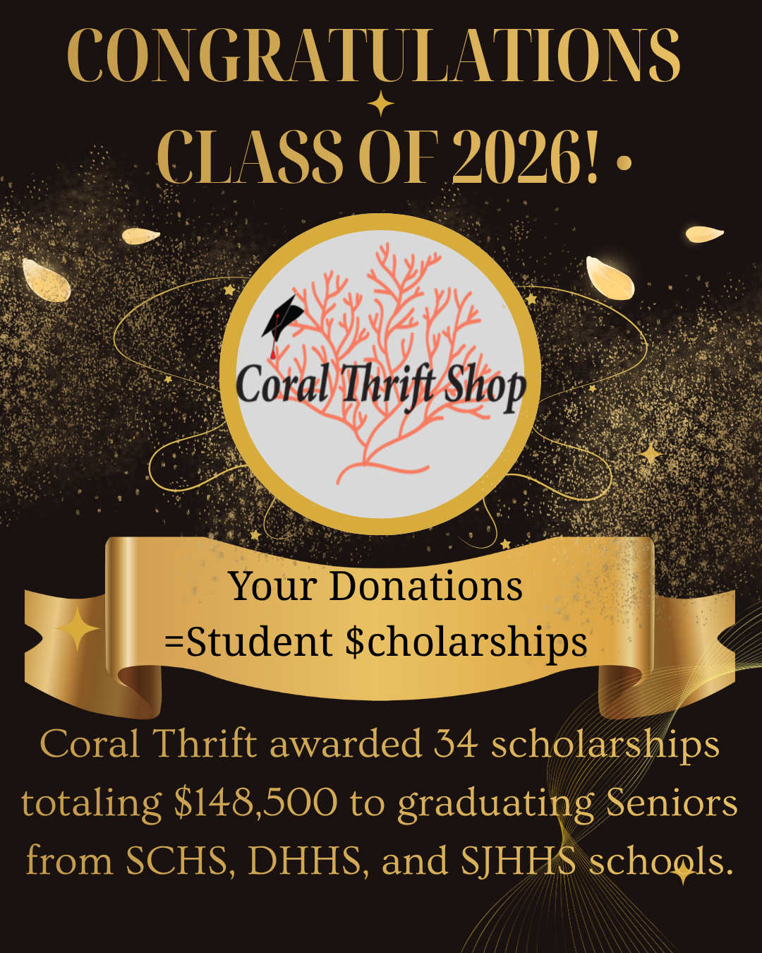 Congratulations class of 2026 — Coral Thrift scholarship announcement